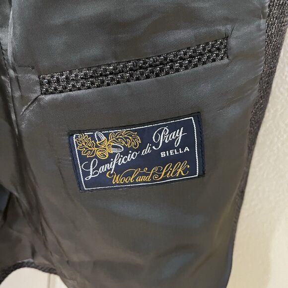 Zino Italian Regent Silk and Wool Sport Coat Blazer Two-Button Men's Size 44L - Picture 11 of 16